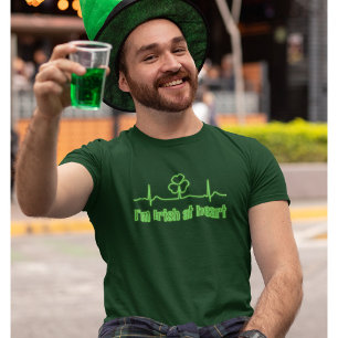 T-shirt Battement de coeur trèfle St Patrick's Day