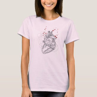 T-shirt Battements de coeur sur la chemise rose