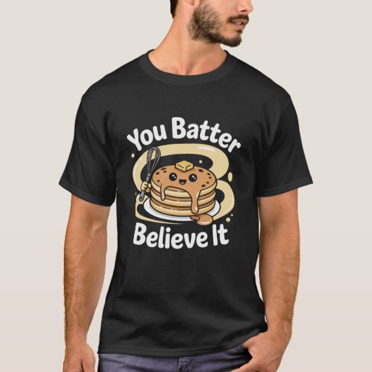 T-shirt Batter Croit Qu'Il Est Mignon Pancake Stack (Devant)
