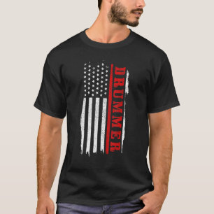T-shirt Batterie à tambour Patriotic American Flag Tambour