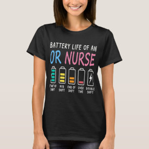 T-shirt Batterie de vie d'un graphique d'humour d'infirmiè