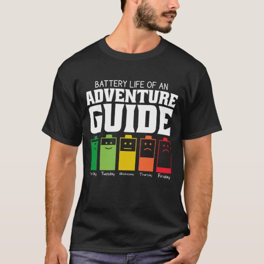 T-shirt Batterie Durée De Vie D'Un Guide D'Aventure (Devant)