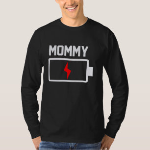 T-shirt Batterie faible Papa Maman Batterie faible Épuisée