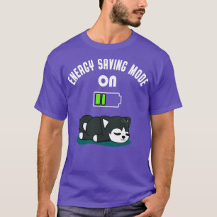 T-shirt Batterie Husky Cute Faible Energie Fatigué Chien a