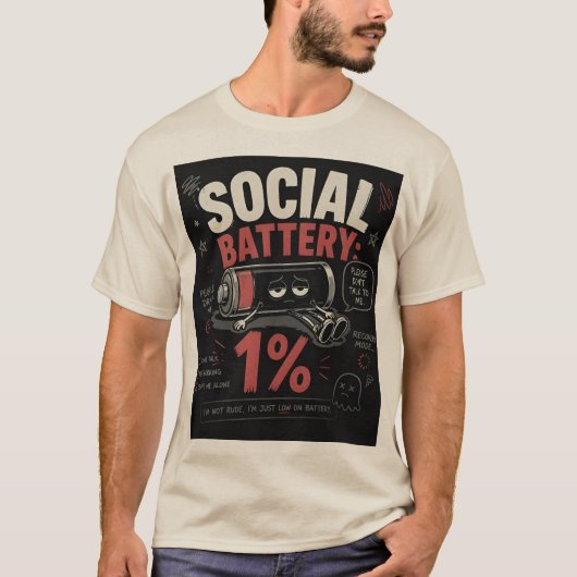 T-shirt Batterie sociale : 1%  (Devant)