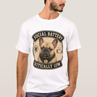 T-shirt Batterie sociale critiquelement basse drôle bouled