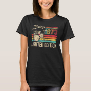 T-shirt Batterie vintage 1973 50e Batteur d'anniversaire