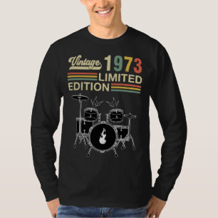 T-shirt Batterie vintage 1973 50e Batteur d'anniversaire
