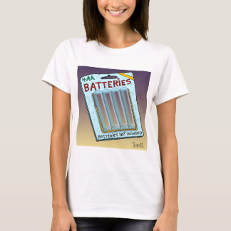 T-shirt Batteries amusantes non incluses carte et cadeau.