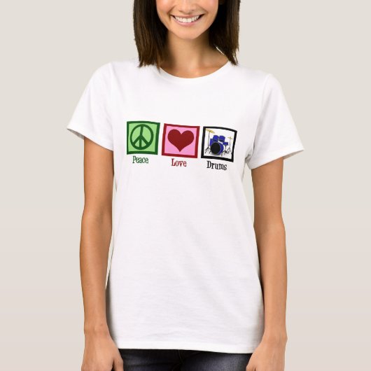 T-shirt Batteries Peace Love (Devant)