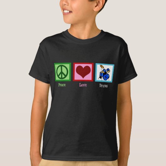 T-shirt Batteries Peace Love Enfants (Devant)