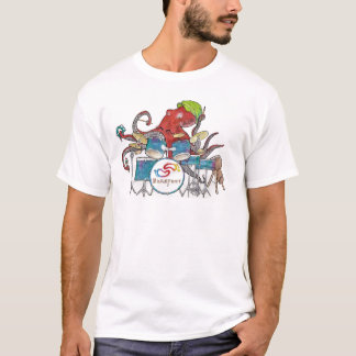 T-shirt Batteur aux pieds nus de poulpe de cannelure