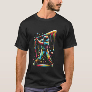 T-shirt Batteur de baseball Batte de baseball Goutte de gl