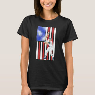 T-shirt Batteur de baseball États-Unis Drapeau américain P
