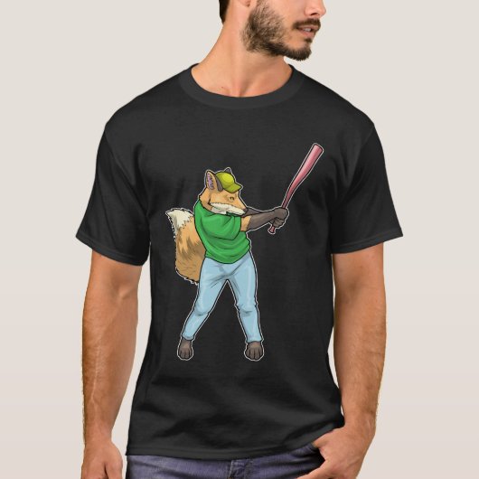 T-shirt Batteur de baseball Renard Batte de baseball (Devant)
