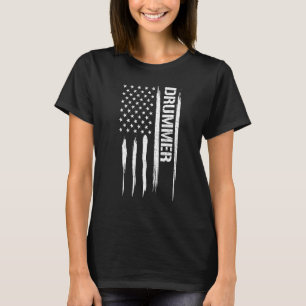 T-shirt Batteur de batterie - Citations du drapeau américa