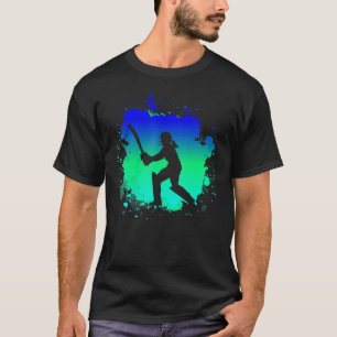 T-shirt Batteur de cricket pour les femmes de cricket rick