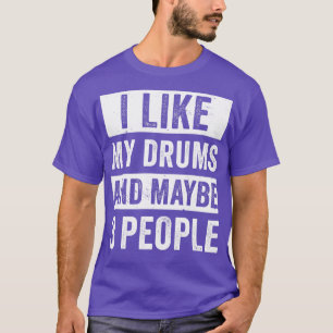 T-shirt Batteur Pour Hommes J'Aime Mes Tambours Drôle Drum