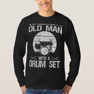 T-shirt Batteur vintage Pour Hommes Jeu De Drumming Pour F