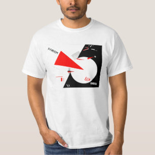 T-shirt battez le blanc avec la cale rouge