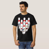 T-shirt Battez Les Épingles De Bowling Cute Ducks Jouer Le (Devant entier)