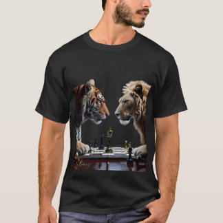 T-shirt Battle of Kings: Tiger vs Lion Chess Duel"