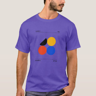 T-shirt Bauhaus Circles and Semicircle Red Blue Yellow Bla