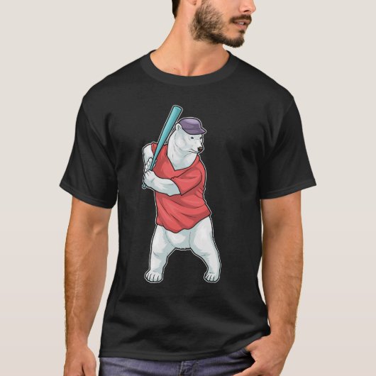 T-shirt Bauve-souris de baseball de l'ours polaire (Devant)