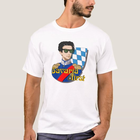 T-shirt Bavaria First Roi Louis II avec lunettes (Devant)