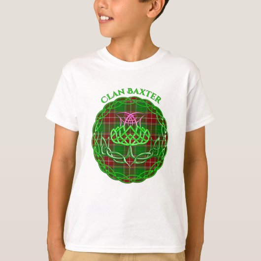 T-shirt Baxter Scottish Tartan Celtic Thistle (Devant)
