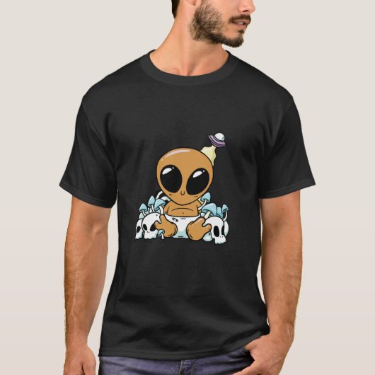 T-shirt bay alien space aliens cute ufo (Devant)