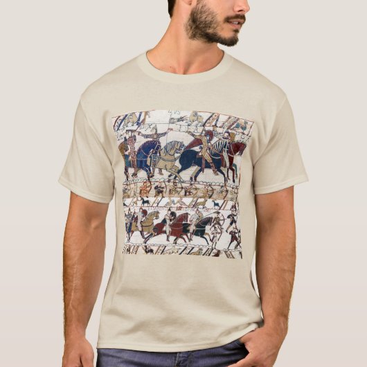 T-SHIRT BAYEUX TAPESTRY 1066 NORMAN KNIGHTS AND ARCHERS (Devant)