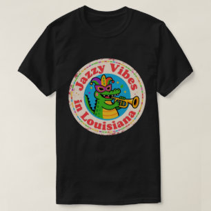 T-shirt Bayou Charm_Louisiana Mardi Gras Alligator Vintage