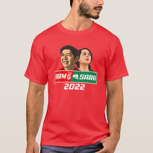 T-shirt BBM Sara 2022 Président Duterte Inday Red Bong Mar (Devant)