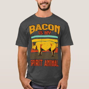 T-shirt Bbq Bacon Is My Spirit Animal Meat Smoking Barbecu