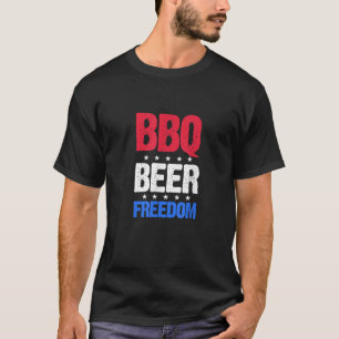 T-shirt BBQ Beer Freedom 4 juillet USA Amérique Amérique