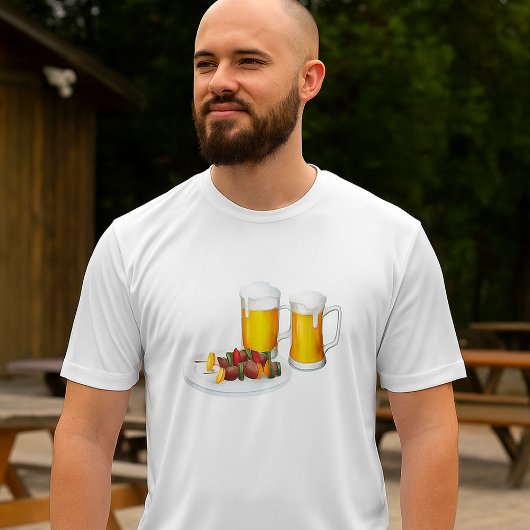 T-shirt BBQ brochettes et biscuits d'été de bière