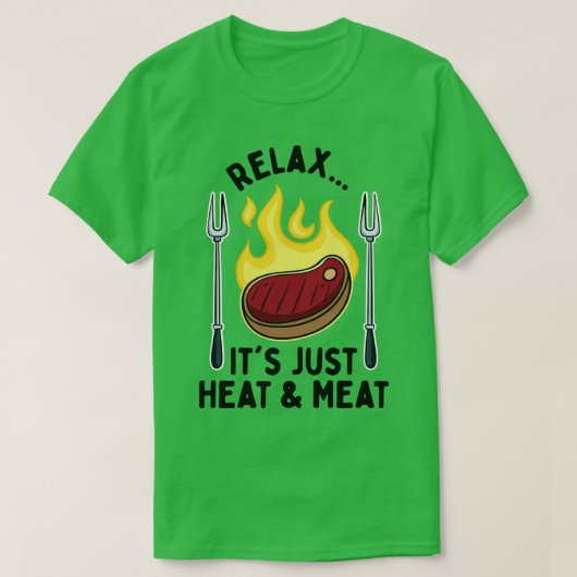 T-shirt BBQ C'Est Juste Chauffer La Viande (Design devant)