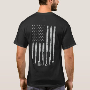 T-shirt BBQ Design Fumer Barbecue USA Drapeau
