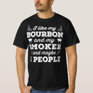 T-shirt BBQ J'Aime Mon Fumeur Bourbon Et Peut-Être 3 Pe
