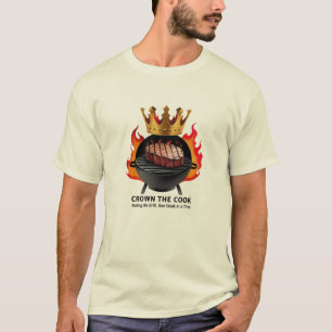 T-shirt BBQ King - Couronne le cuisinier, Règle le grill