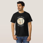 T-shirt BBQ King Grilling Tools Emblem Nom du père (Devant entier)
