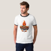 T-shirt BBQ King - Retro Chef Casquette Ringer Tee (Devant entier)