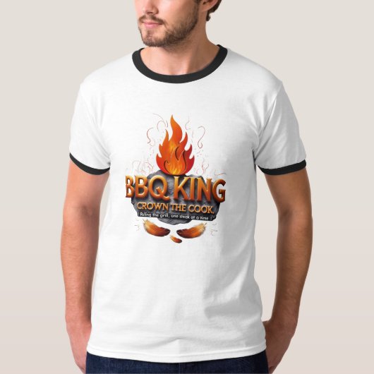 T-shirt BBQ King - Retro Chef Casquette Ringer Tee (Devant)