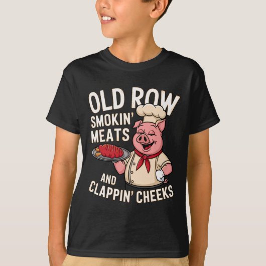 T-shirt Bbq Old Row Smoking Meats And Clappin Cheeks 1  (Devant)
