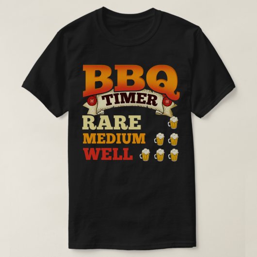 T-shirt BBQ Timer Barbecue Bière Boire Grillation (Design devant)
