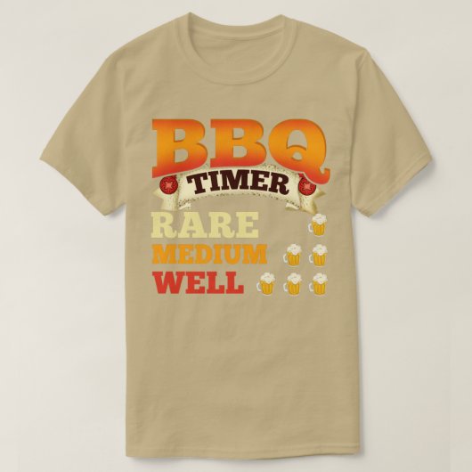 T-shirt BBQ Timer Barbecue Bière Boire Grillation (Design devant)