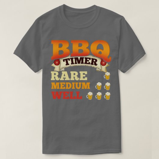 T-shirt BBQ Timer Barbecue Bière Boire Grillation (Design devant)