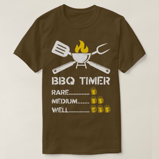 T-shirt BBQ Timer Barbeque Bière (Design devant)