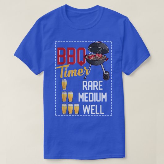 T-shirt BBQ Timer Boire Bière Funny Grilling Mème BBQ  (Design devant)